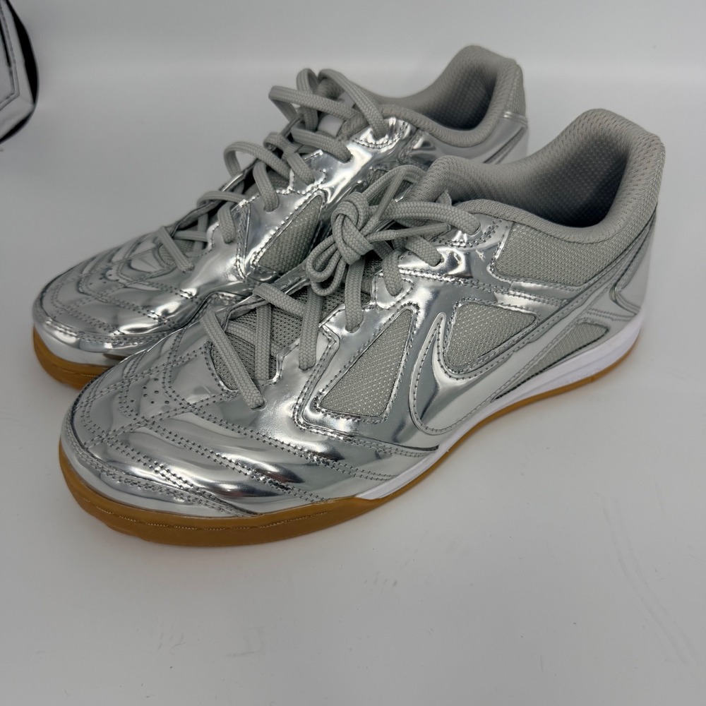 Nike Gato LV8 Metallic Silver Gum Sole Sneakers IB3566-001 Mens 9 Womens 10.5
